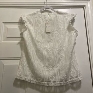 White lace blouse size large, runs like medium